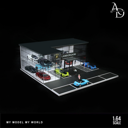 Lamborghini Two Story Dealership  - 1/64 LED Diorama - Hot Wheels Display