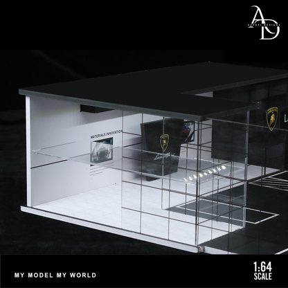 Lamborghini Two Story Dealership  - 1/64 LED Diorama - Hot Wheels Display