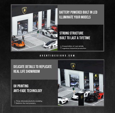 Lamborghini Dealership - 1/64 LED Diorama - Hot Wheels Display
