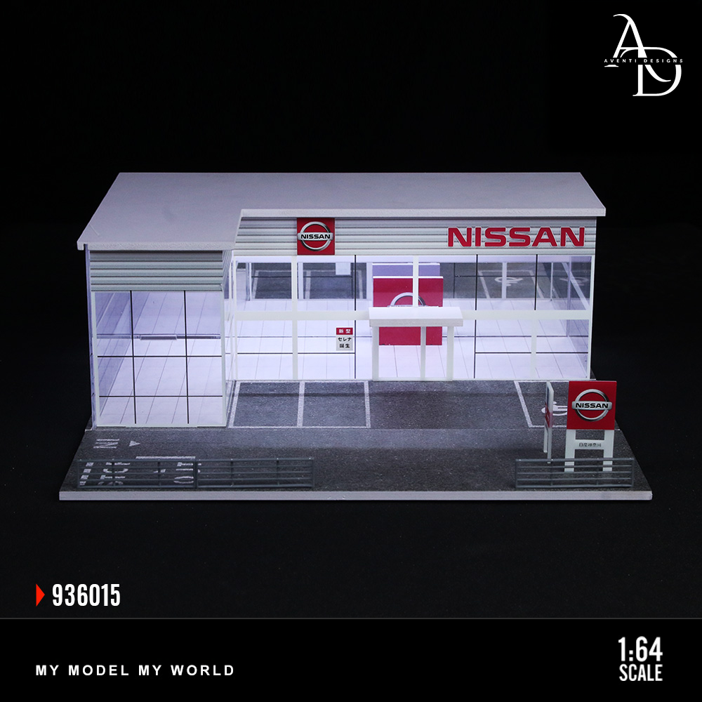 Nissan Two Story Dealership  - 1/64 LED Diorama - Hot Wheels Display
