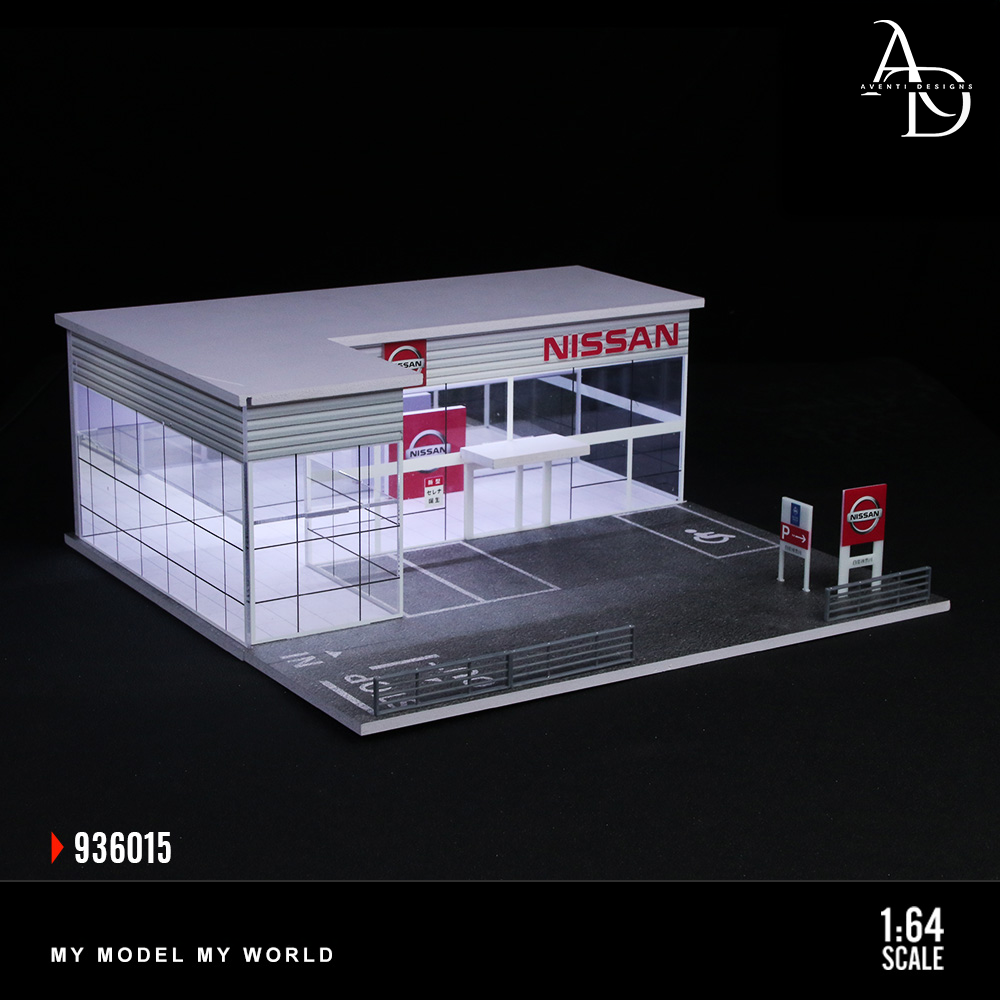 Nissan Two Story Dealership  - 1/64 LED Diorama - Hot Wheels Display