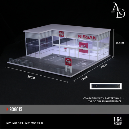 Nissan Two Story Dealership  - 1/64 LED Diorama - Hot Wheels Display