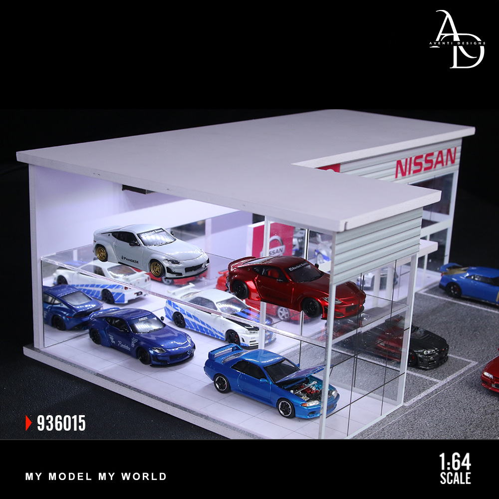 Nissan Two Story Dealership  - 1/64 LED Diorama - Hot Wheels Display