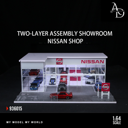 Nissan Two Story Dealership  - 1/64 LED Diorama - Hot Wheels Display