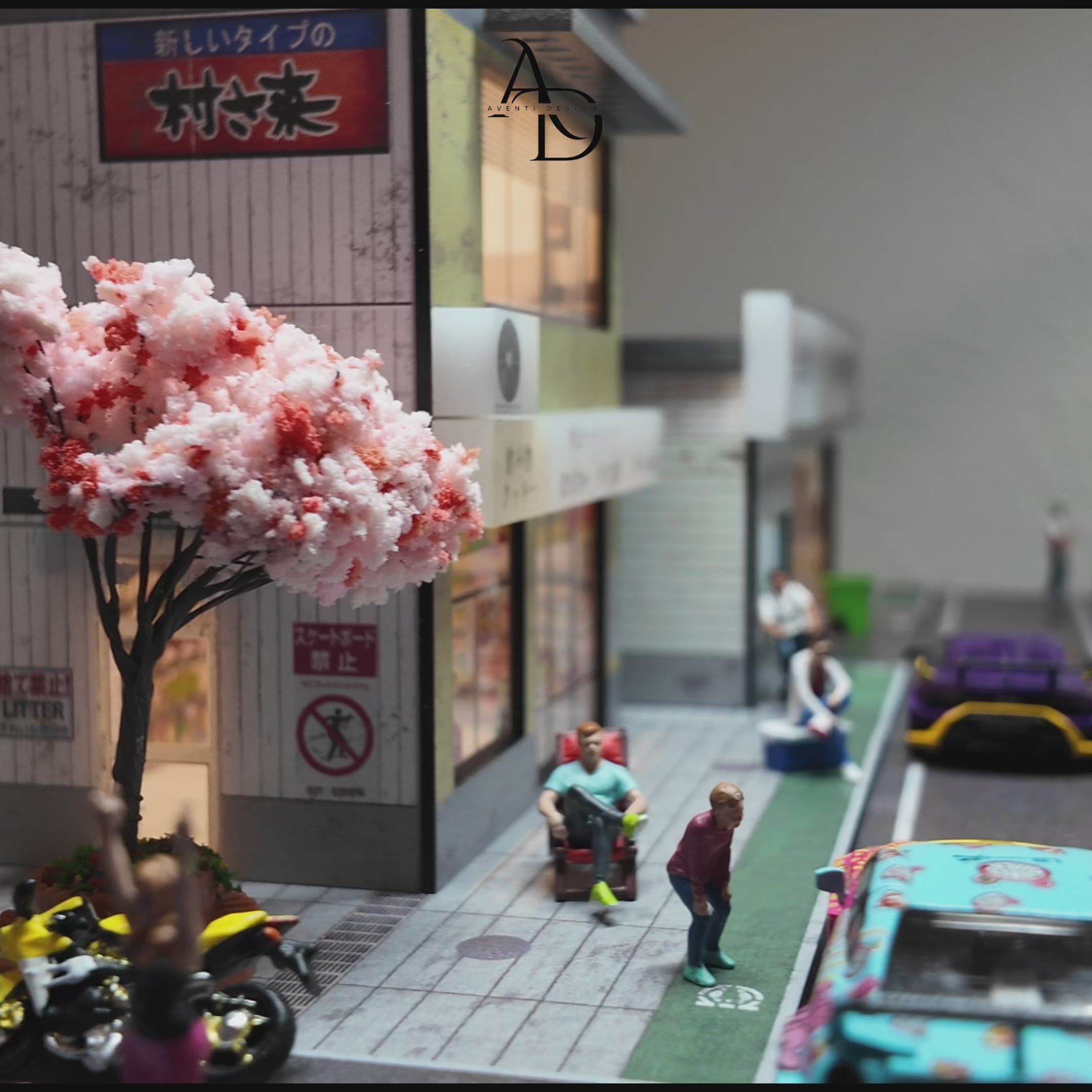 Aventi Designs Japanese Style Repair Shop + Corner Store - 1/64 LED Di