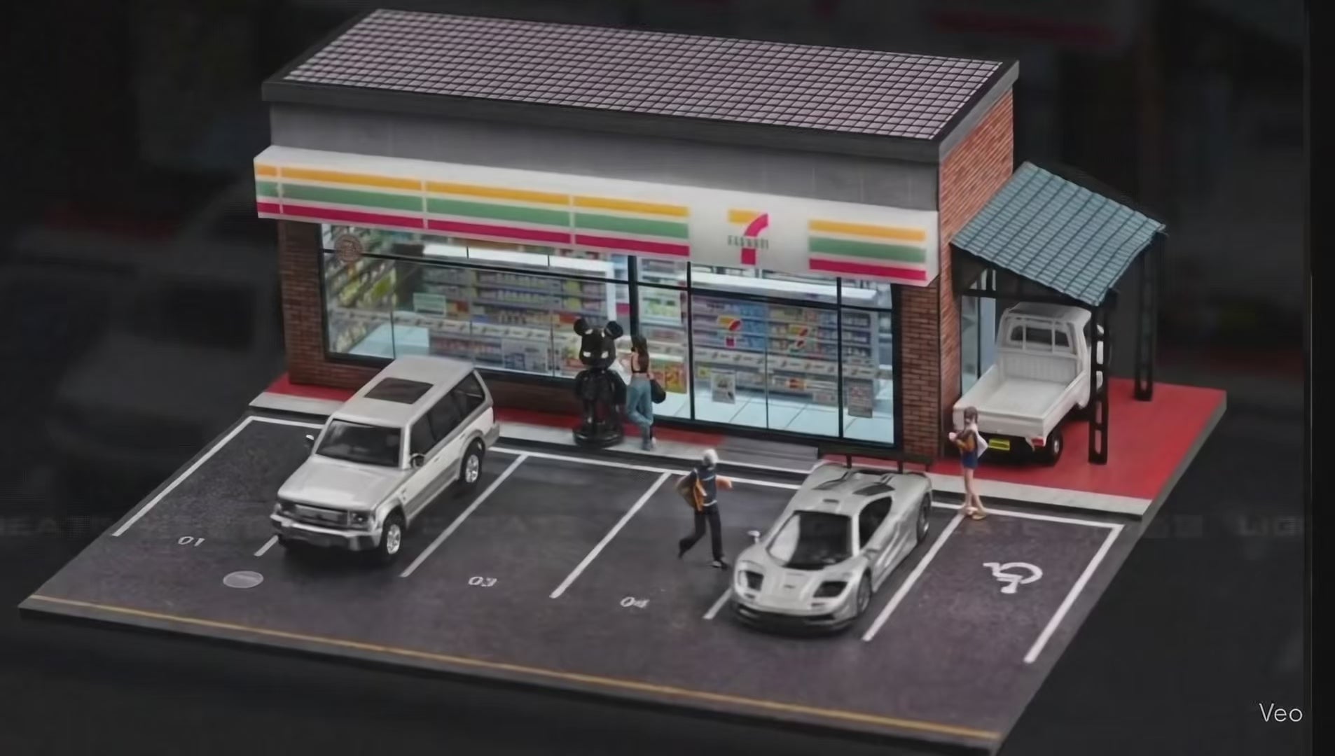 Aventi Designs 7/11 Store - 1/64 LED Diorama - Hot Wheels Display