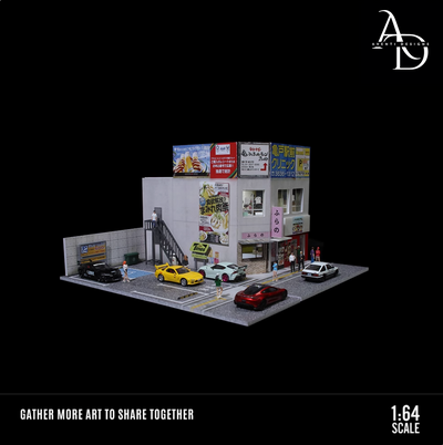 Aventi Designs Japanese Commercial Building - 1/64 LED Diorama - Hot Wheels Display