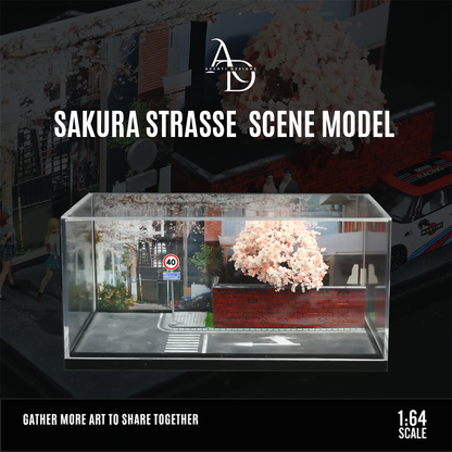 Sakura Tree Street Corner - 1/64 LED Diorama - Hot Wheels Display