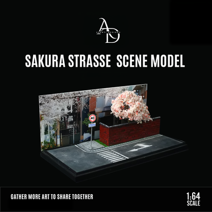 Sakura Tree Street Corner - 1/64 LED Diorama - Hot Wheels Display