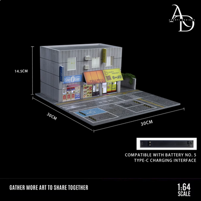 Aventi Designs Street Side Shops - 1/64 LED Diorama - Hot Wheels Display