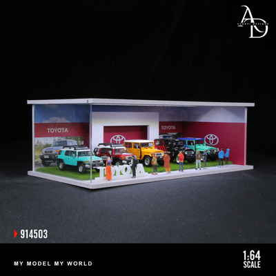 Hot Wheels Display Case V2 - 1/64 LED Garage - Car Brands