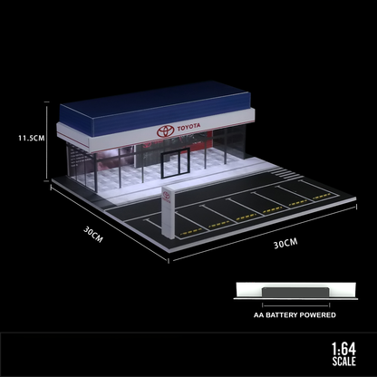 Toyota Dealership - 1/64 LED Diorama - Hot Wheels Display