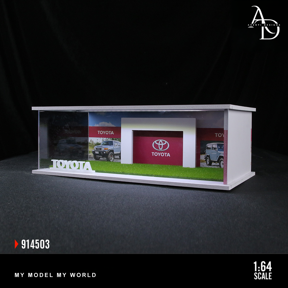 Hot Wheels Display Case V2 - 1/64 LED Garage - Car Brands