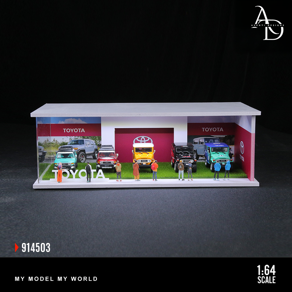 Hot Wheels Display Case V2 - 1/64 LED Garage - Car Brands