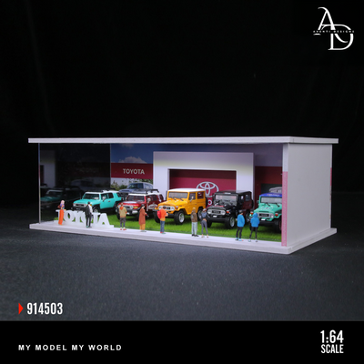 Hot Wheels Display Case V2 - 1/64 LED Garage - Car Brands