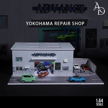 Aventi Designs Yokohama Repair Shop - 1/64 LED Diorama - Hot Wheels Display