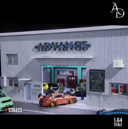 Aventi Designs Yokohama Repair Shop - 1/64 LED Diorama - Hot Wheels Display